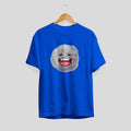 Moon Cartoon Half-Sleeve T-Shirt — Blue