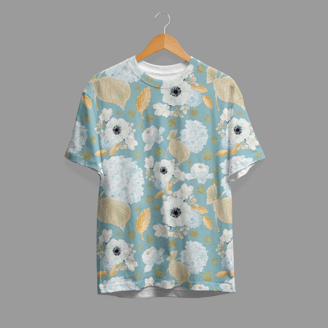 November Flowers Pattern T-Shirt