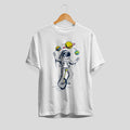 Astronaut Juggler science tee front graphic – Fourth Dimension Club