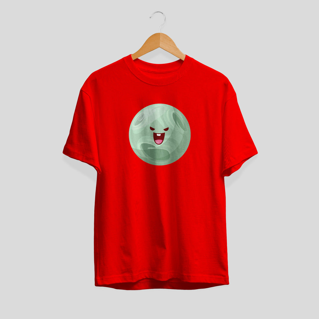 Venus Cartoon Half-Sleeve T-Shirt — Red
