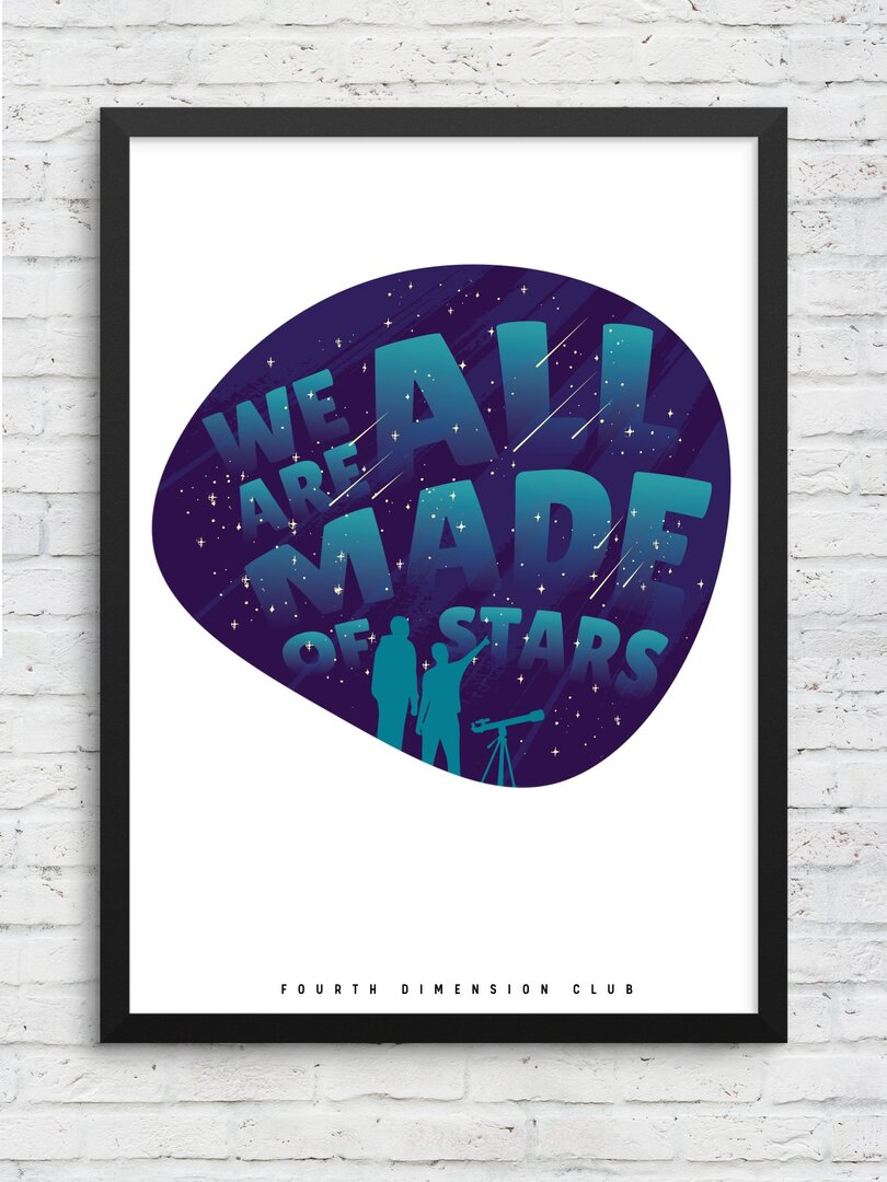 Stargazing framed poster – Fourth Dimension Club