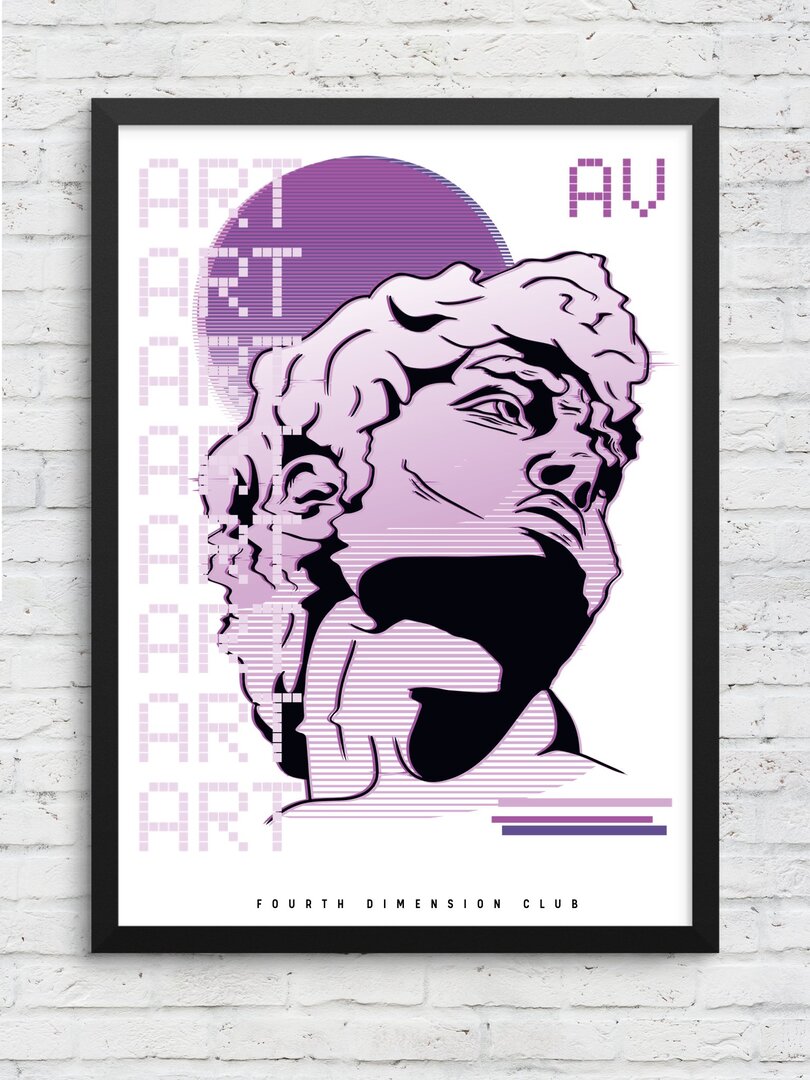 Vaporwave Art framed poster – Fourth Dimension Club