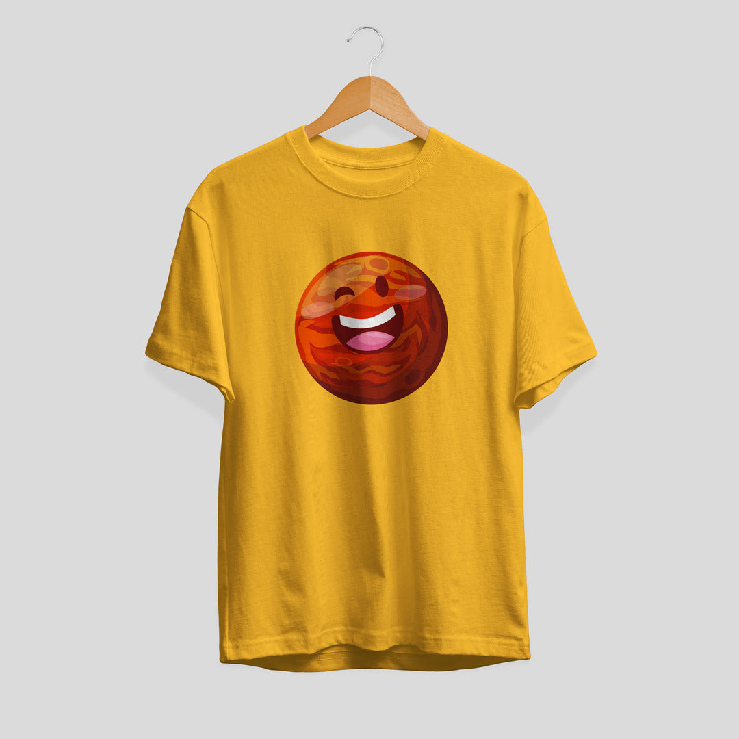 Mercury Cartoon Half-Sleeve T-Shirt — Yellow