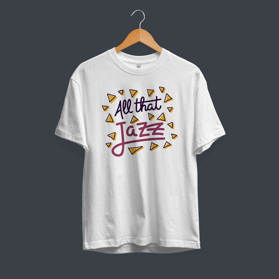 All That Jazz graphic tee front print – Fourth Dimension Club