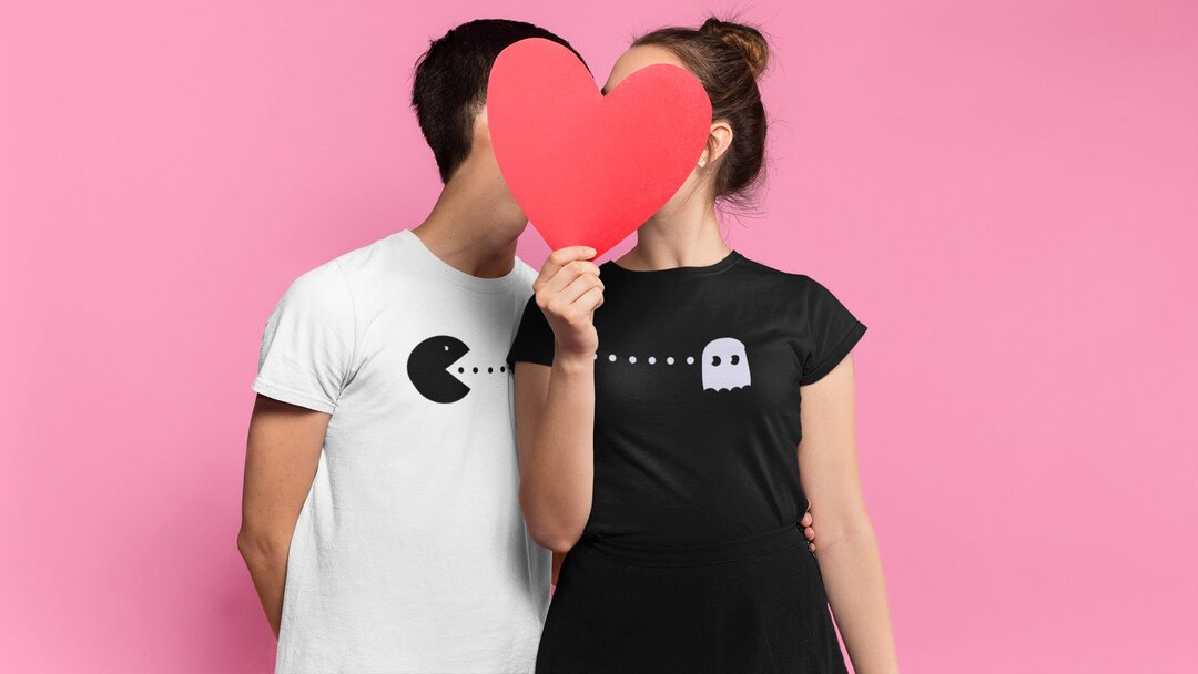 Pacman Couple Half Sleeve T-shirt — S (2)