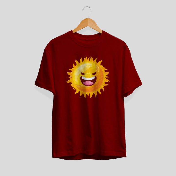 Sun Cartoon Half-Sleeve T-Shirt