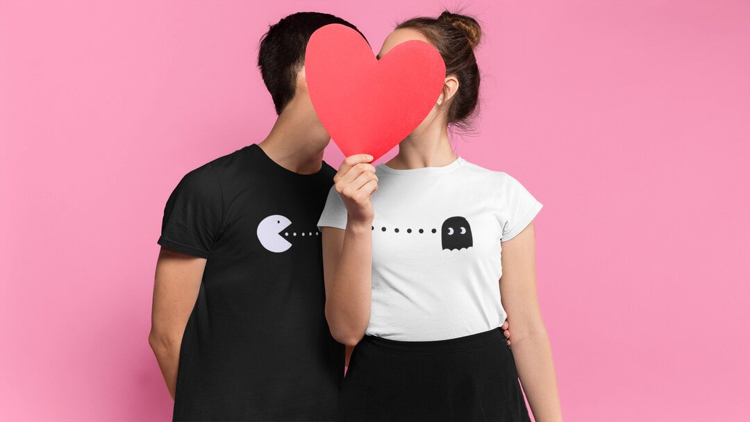 Pacman Couple Half Sleeve T-shirt — S