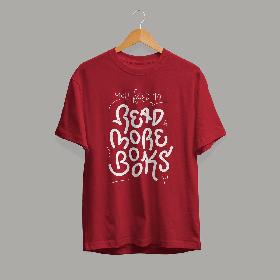 Read More Books Half Sleeve T-Shirt — Maroon