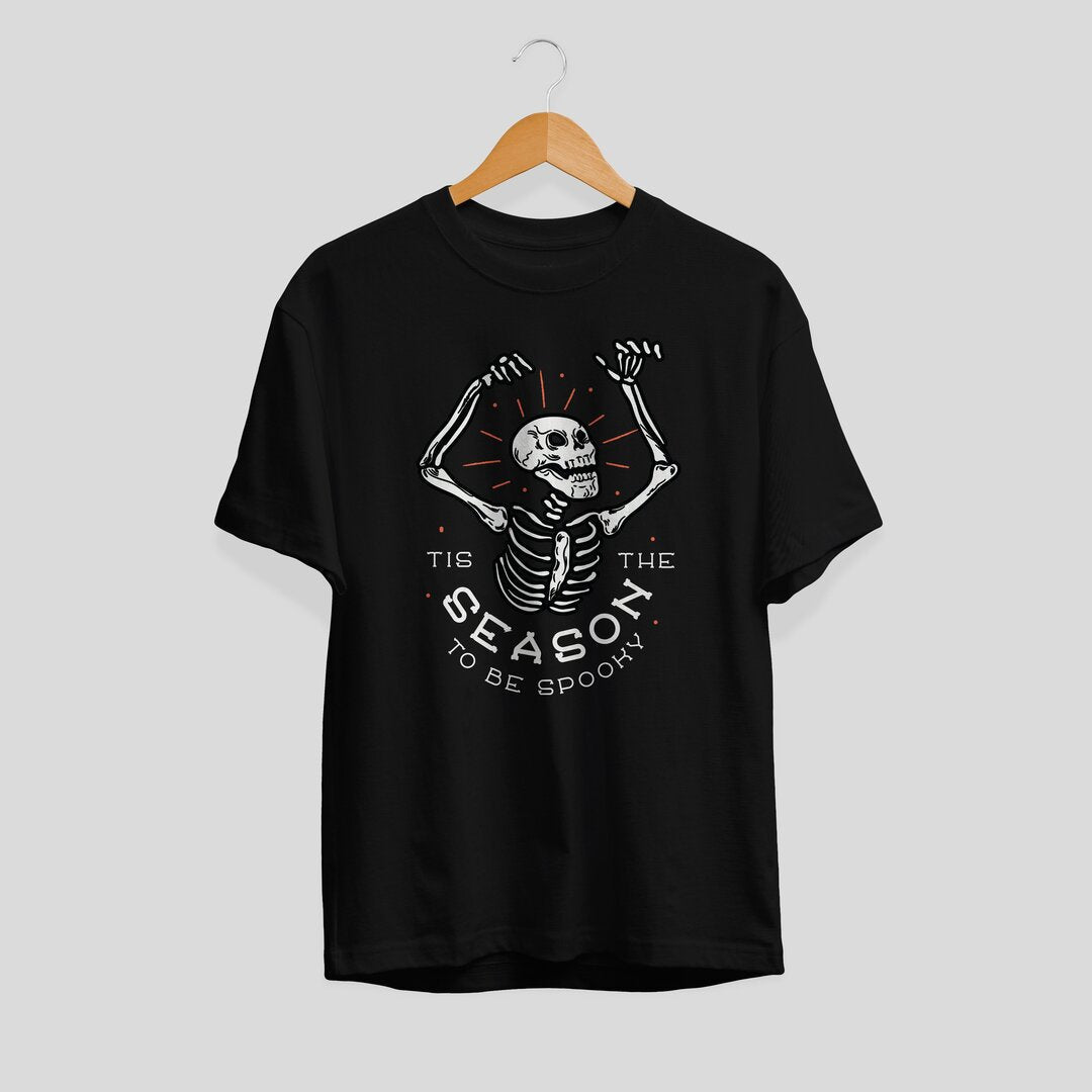 Spooky Season Halloween Unisex Half Sleeve T-Shirt — Black