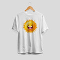 Sun Cartoon Half-Sleeve T-Shirt — White