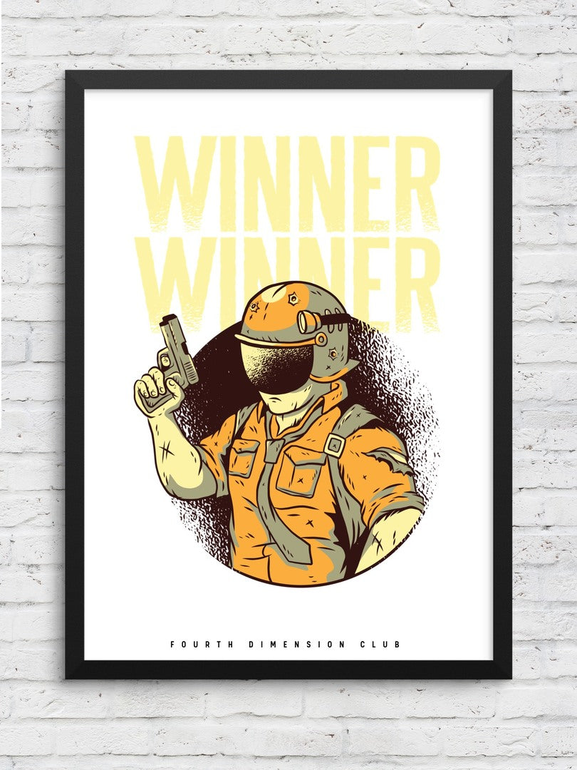 Winner Winner framed poster – Fourth Dimension Club