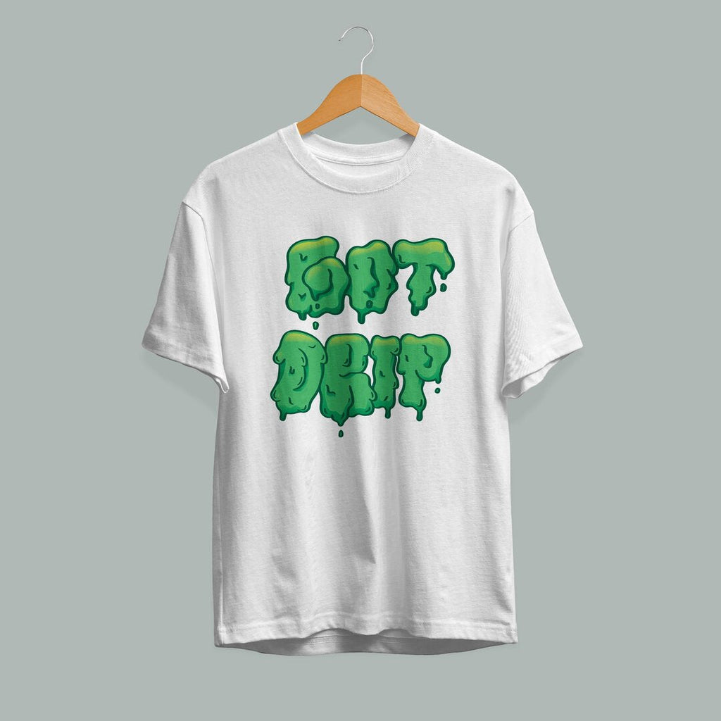 Got Drip Half-Sleeve T-Shirt — White