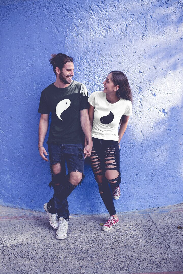 Yin-Yang Valentine Couple Half Sleeve T-Shirt