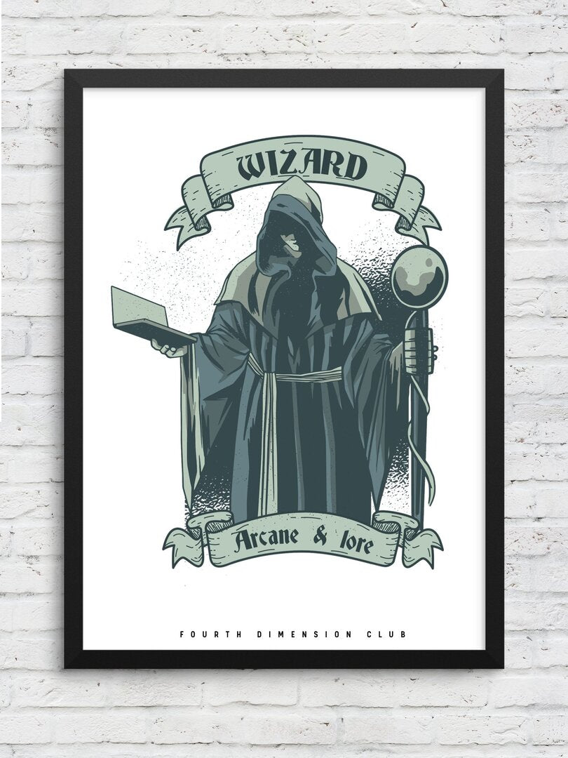 Wizard framed poster – Fourth Dimension Club