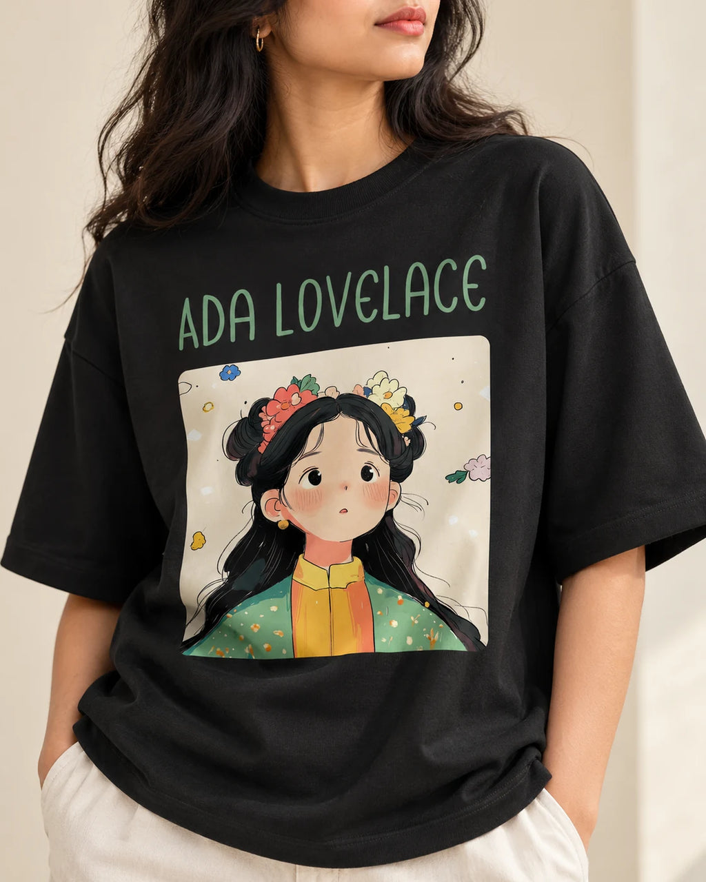Ada Lovelace Oversized French Terry T-Shirt #GeniusDoodles