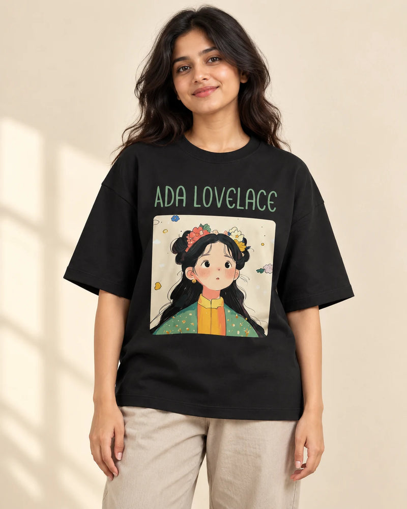 Ada Lovelace Oversized French Terry T-Shirt #GeniusDoodles