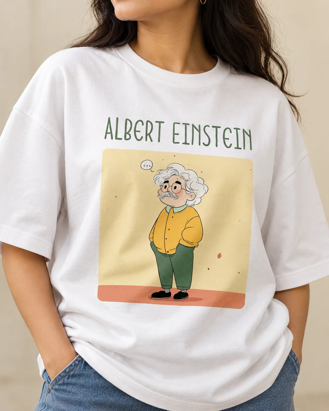 Albert Einstein Oversized French Terry T-Shirt #GeniusDoodles
