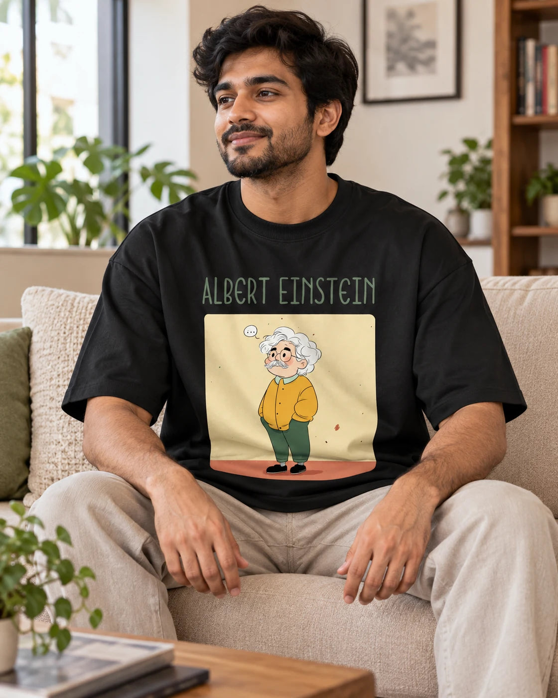 Albert Einstein Oversized French Terry T-Shirt #GeniusDoodles