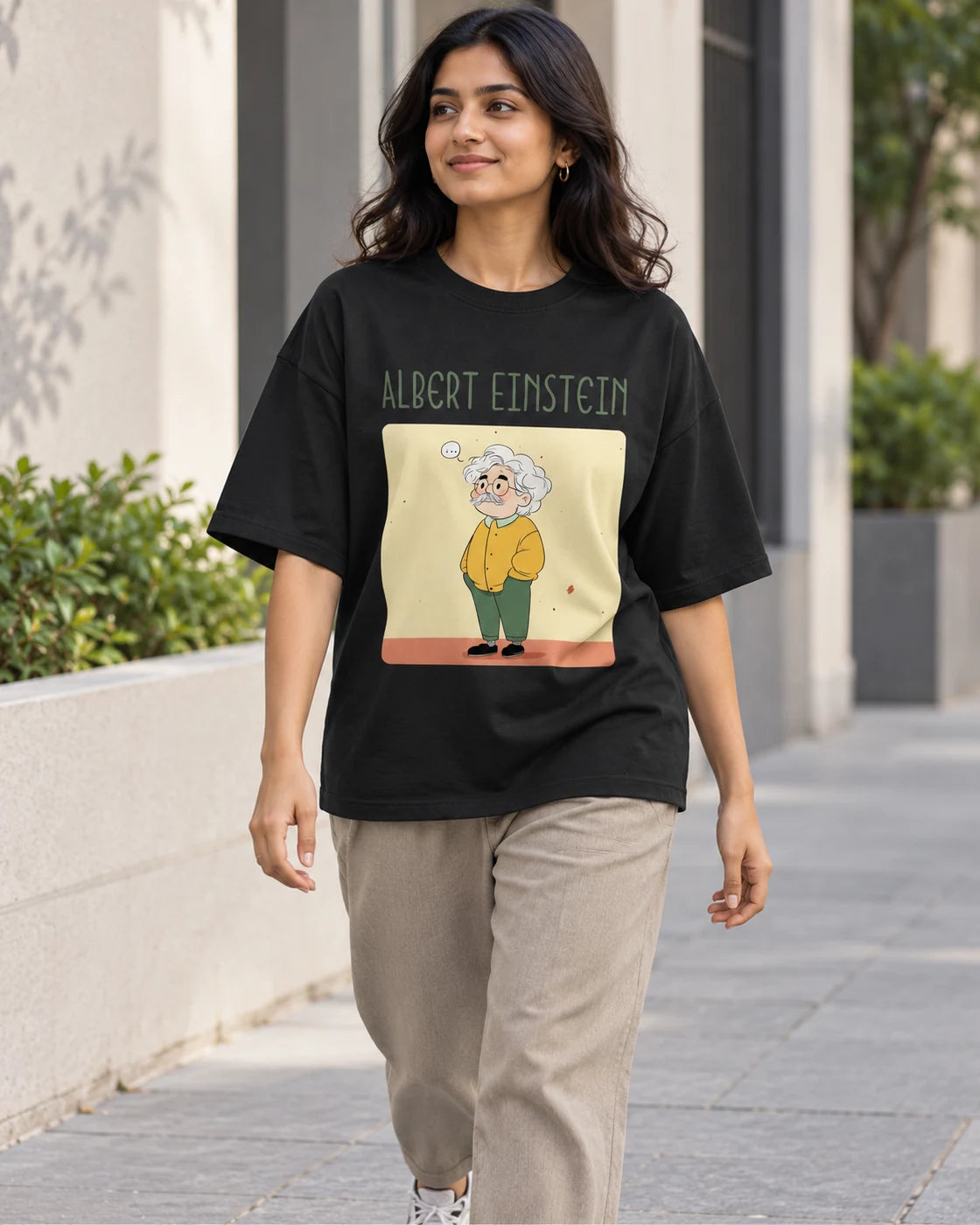 Albert Einstein Oversized French Terry T-Shirt #GeniusDoodles