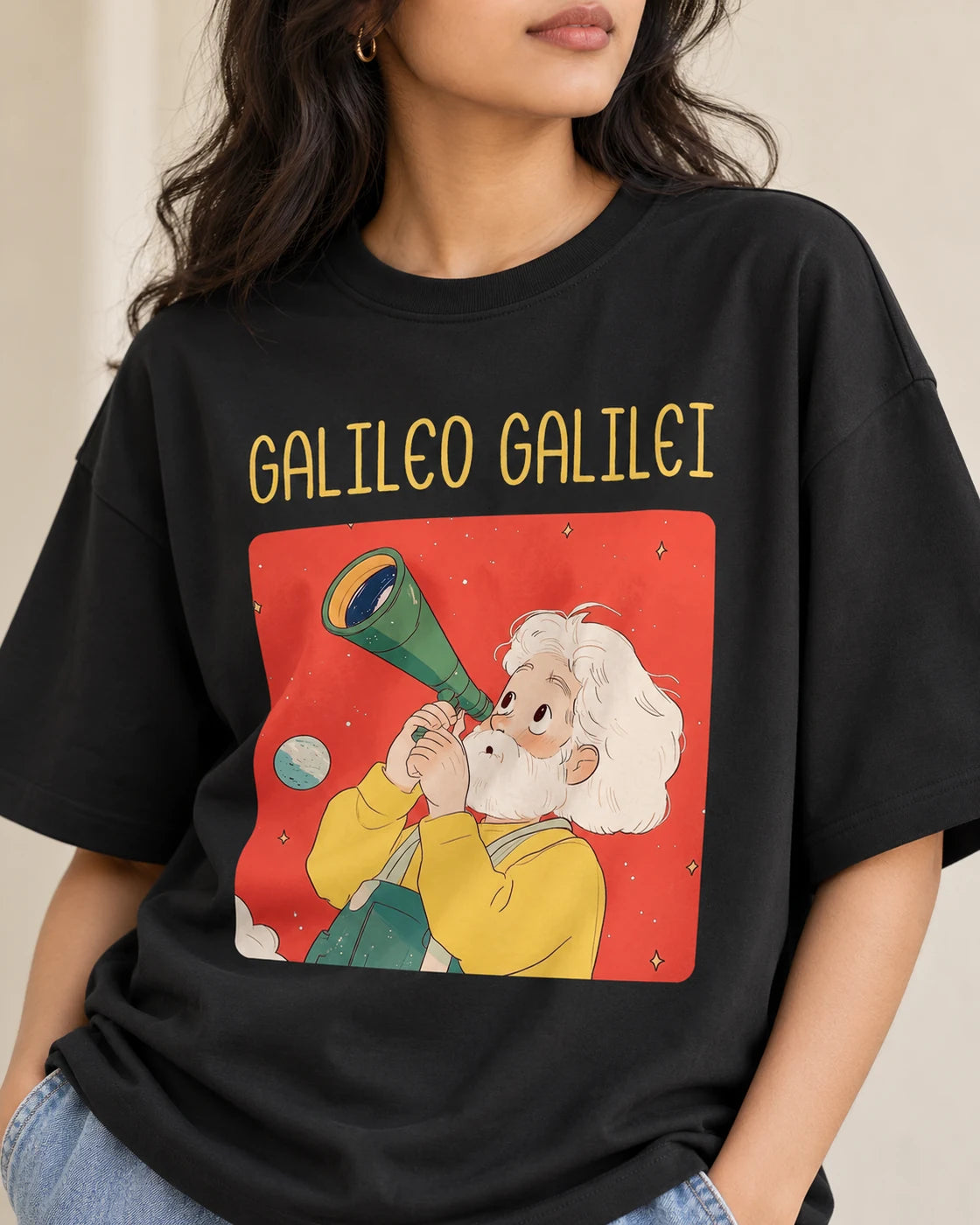 Galileo Galilei Oversized French Terry T-Shirt #GeniusDoodles