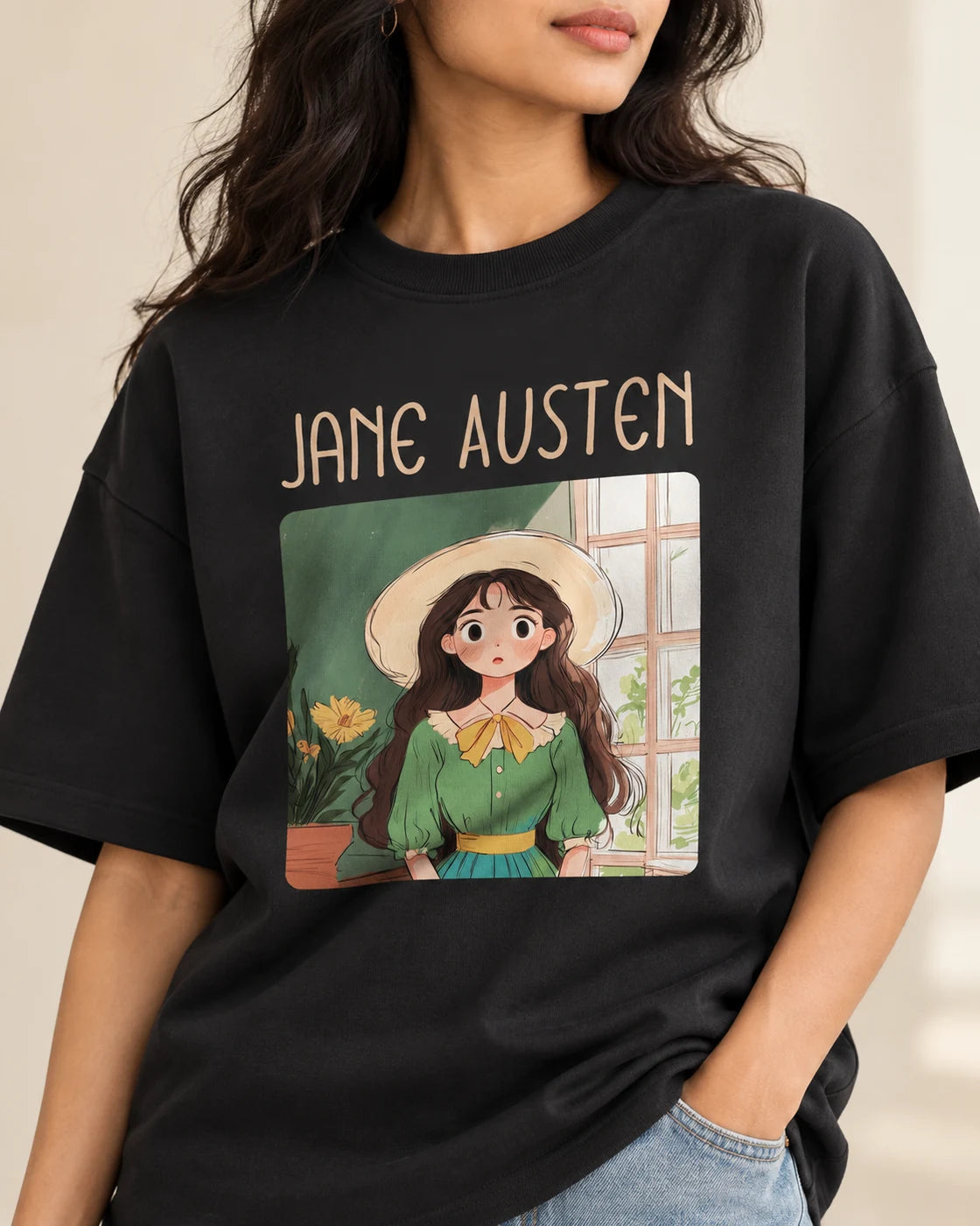 Jane Austen Oversized French Terry T-Shirt #GeniusDoodles