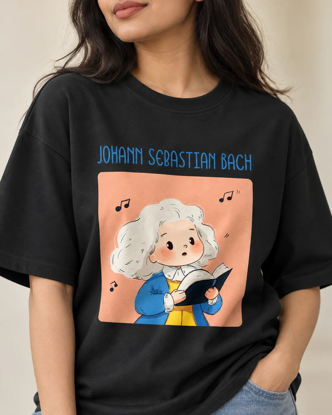 Johann Sebastian Bach Oversized French Terry T-Shirt #GeniusDoodles