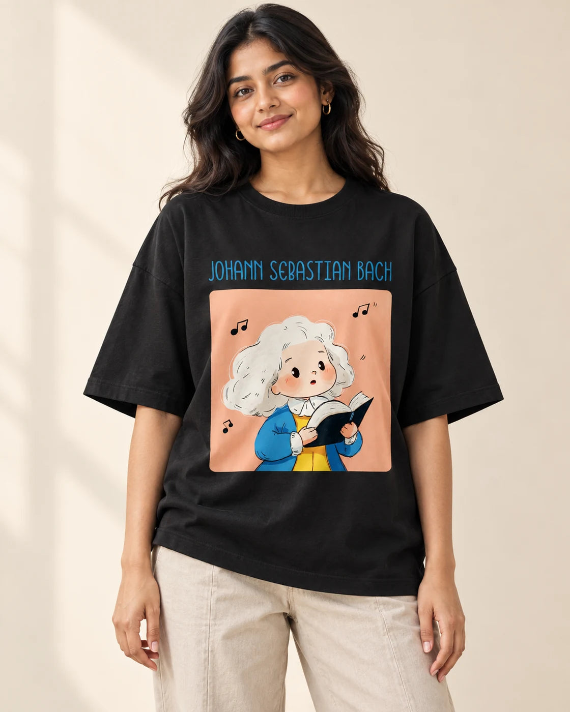 Johann Sebastian Bach Oversized French Terry T-Shirt #GeniusDoodles
