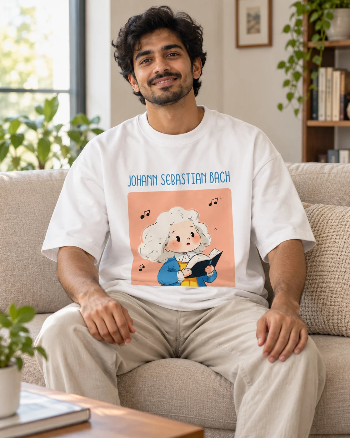 Johann Sebastian Bach Oversized French Terry T-Shirt #GeniusDoodles
