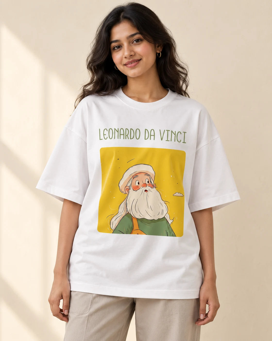 Leonardo da Vinci Oversized French Terry T-Shirt #GeniusDoodles