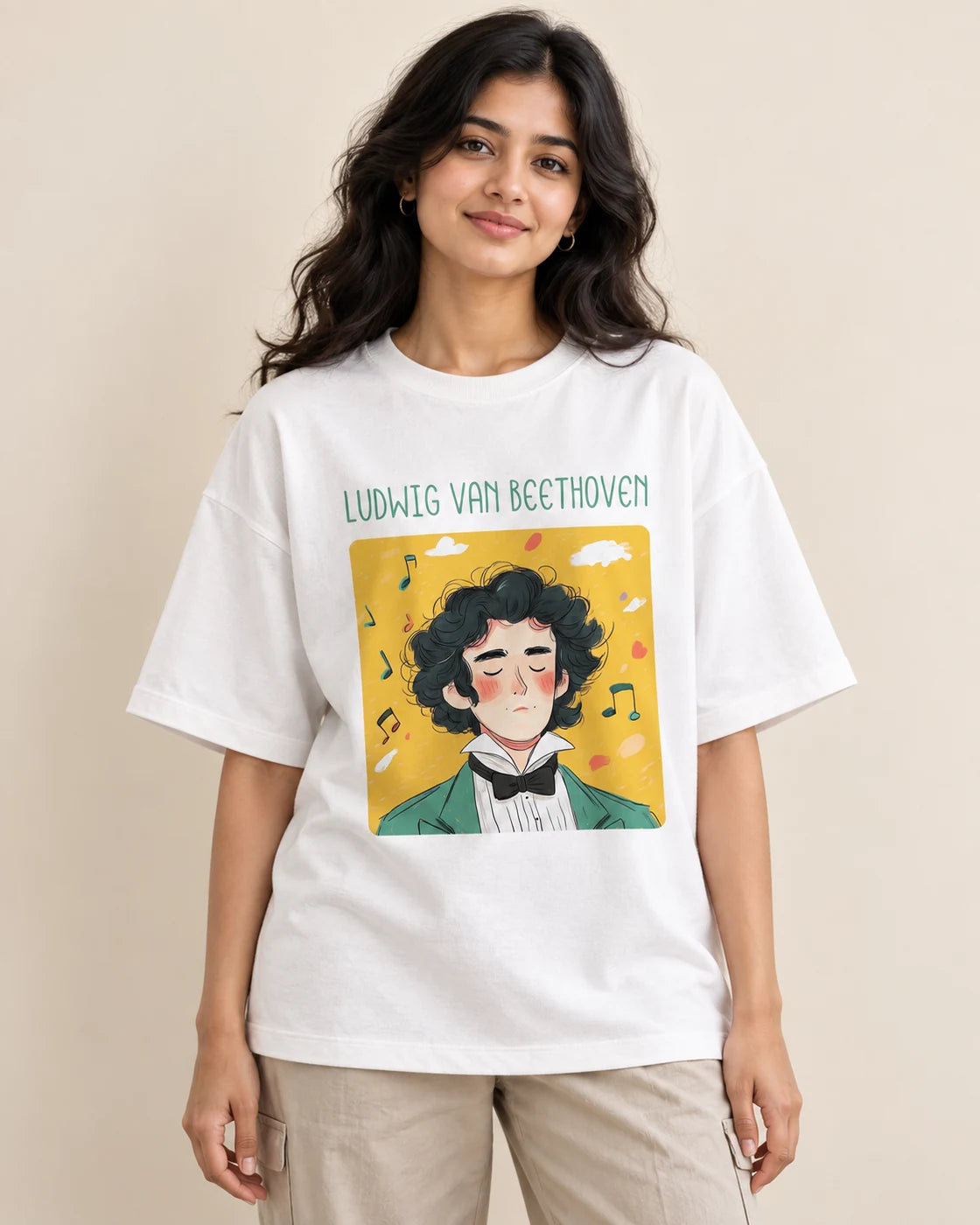 Ludwig van Beethoven Oversized French Terry T-Shirt #GeniusDoodles