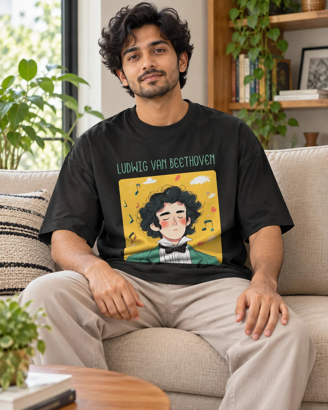 Ludwig van Beethoven Oversized French Terry T-Shirt #GeniusDoodles
