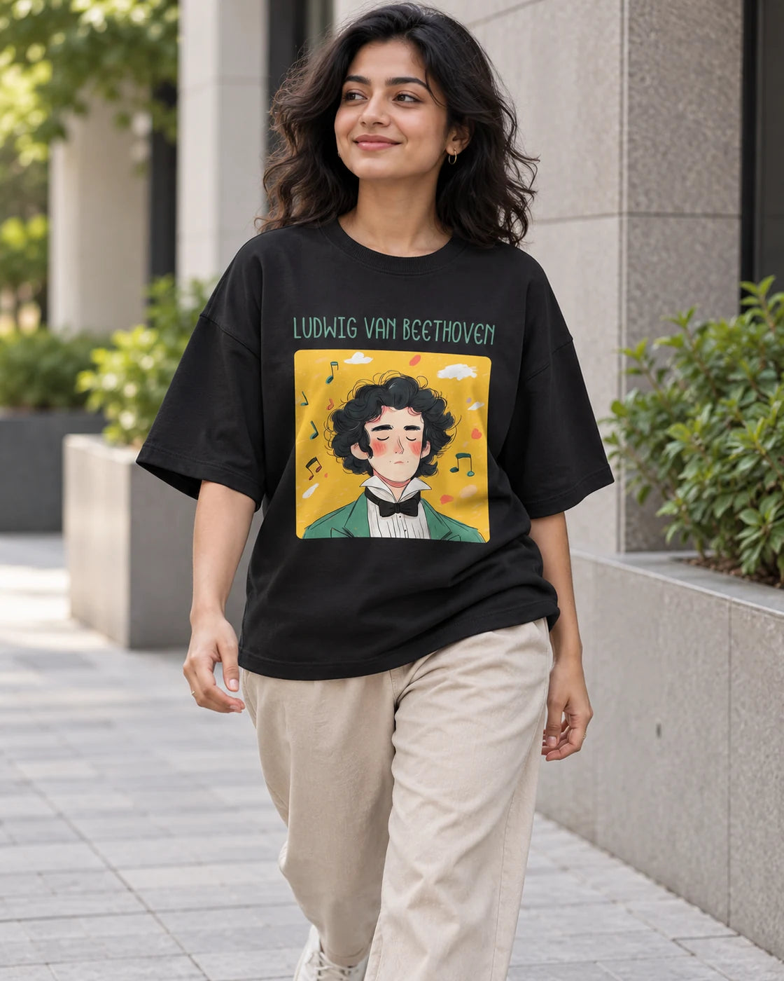 Ludwig van Beethoven Oversized French Terry T-Shirt #GeniusDoodles