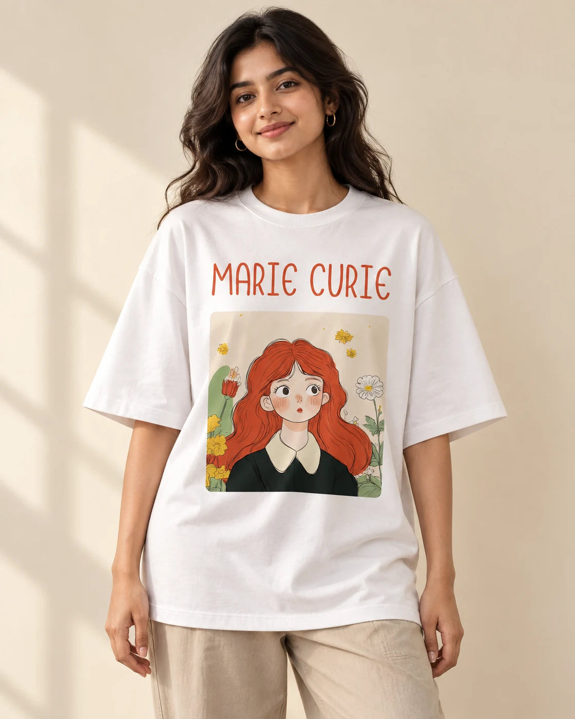 Marie Curie Oversized French Terry T-Shirt #GeniusDoodles