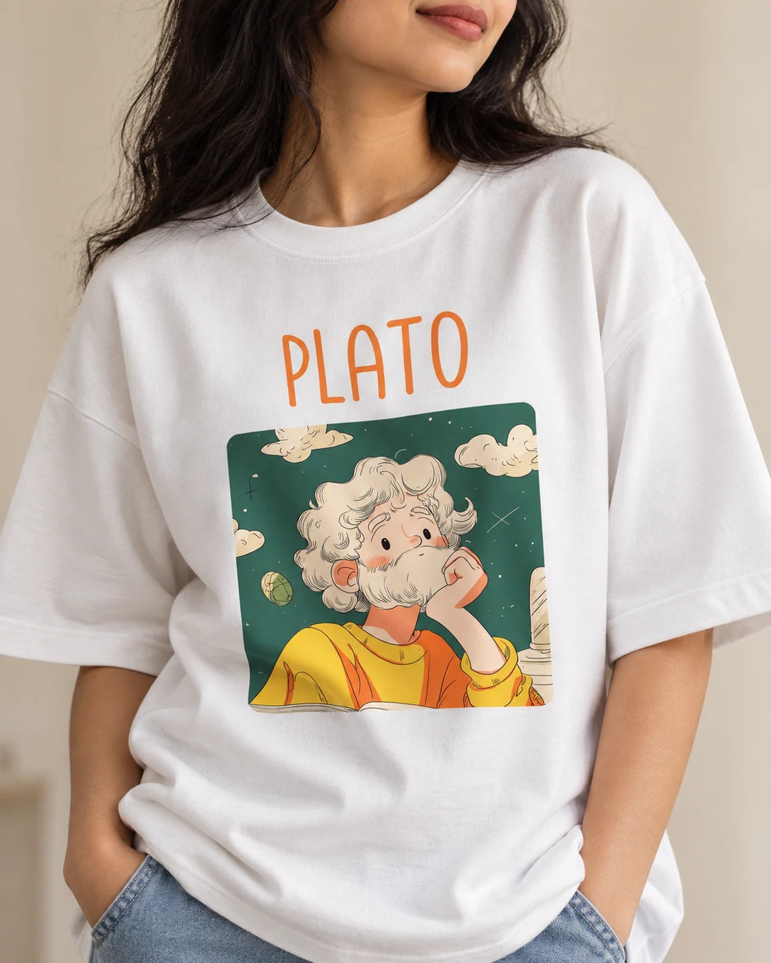 Plato Oversized French Terry T-Shirt #GeniusDoodles