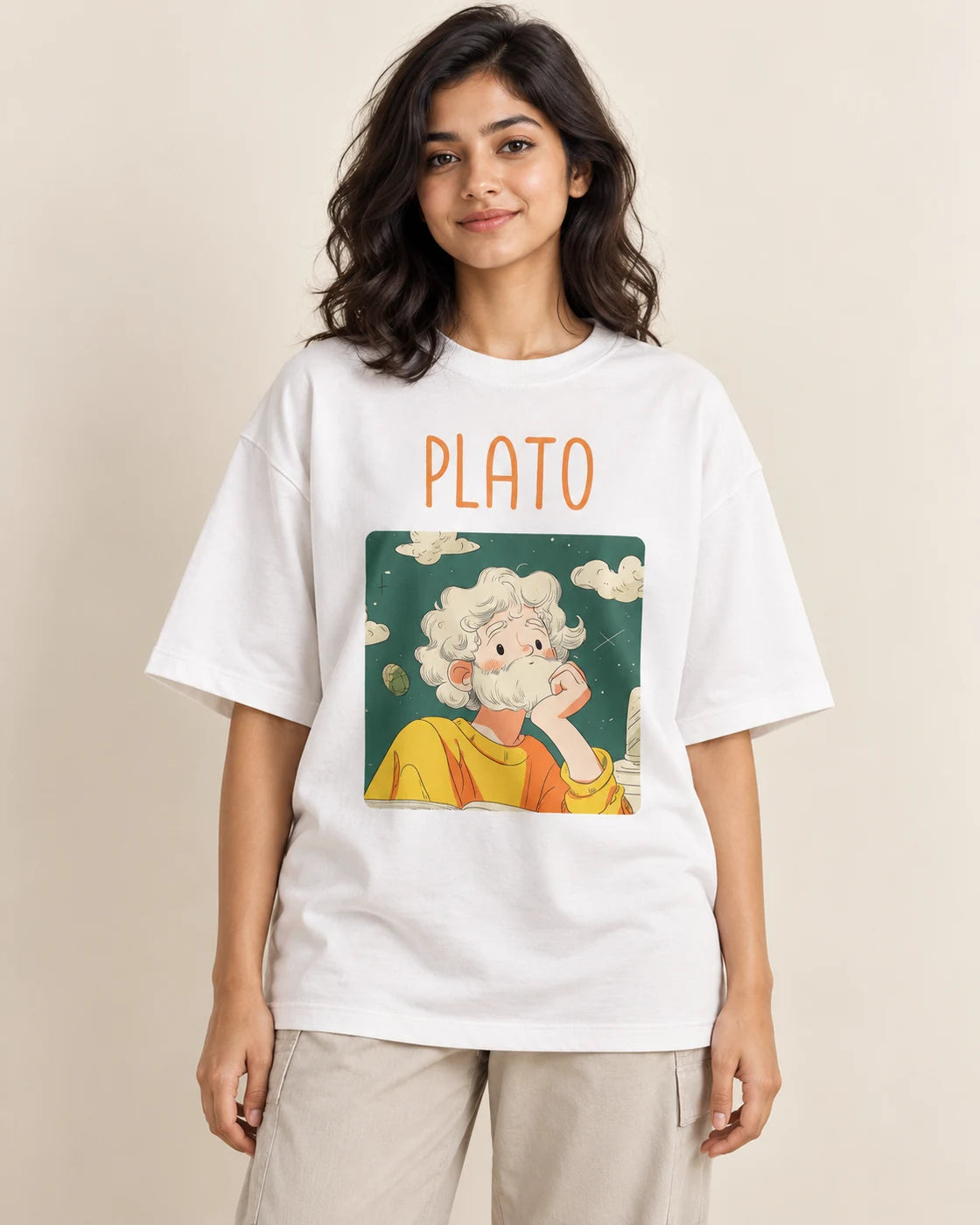 Plato Oversized French Terry T-Shirt #GeniusDoodles