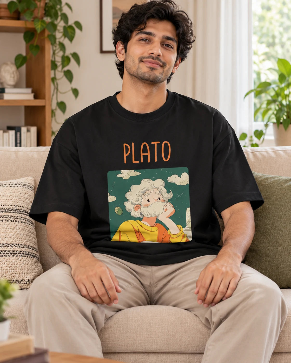 Plato Oversized French Terry T-Shirt #GeniusDoodles