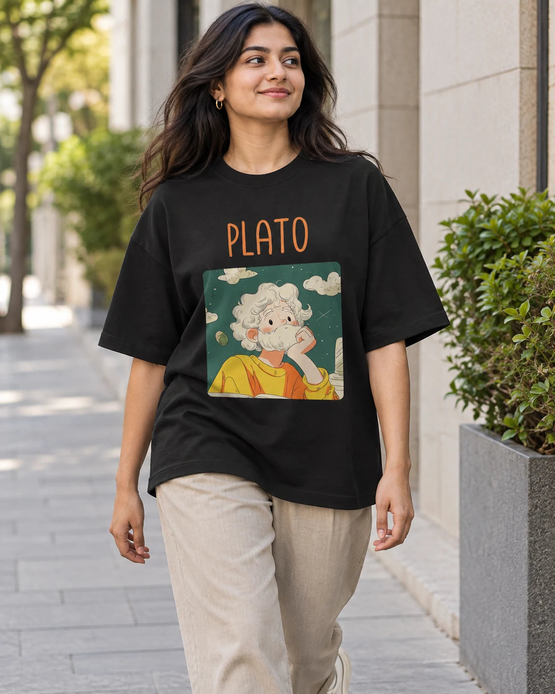 Plato Oversized French Terry T-Shirt #GeniusDoodles