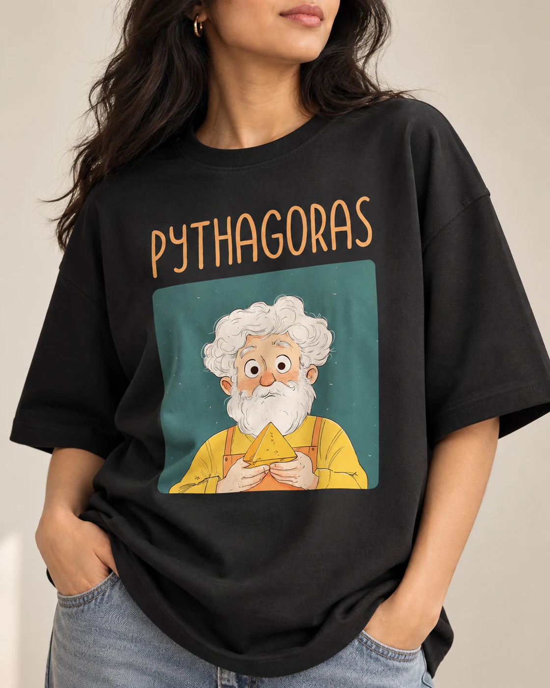 Pythagoras Oversized French Terry T-Shirt #GeniusDoodles