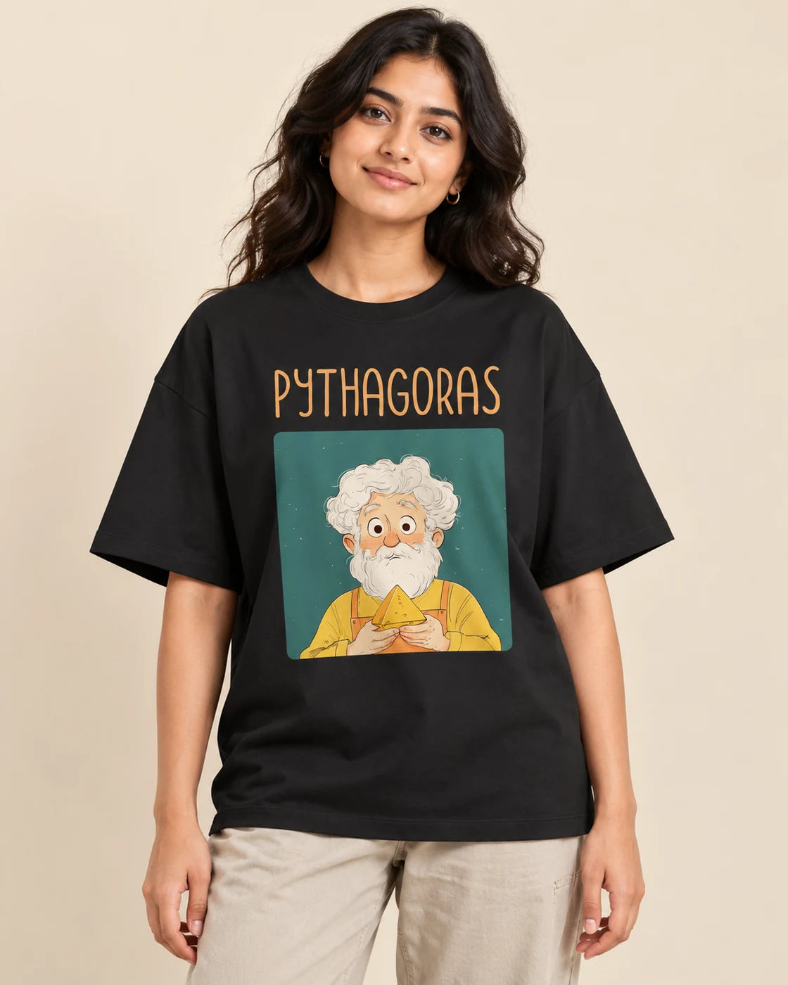 Pythagoras Oversized French Terry T-Shirt #GeniusDoodles