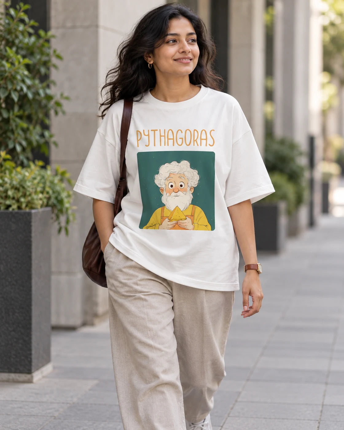 Pythagoras Oversized French Terry T-Shirt #GeniusDoodles