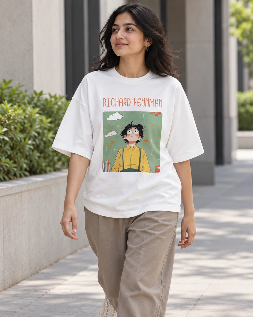 Richard Feynman Oversized French Terry T-Shirt #GeniusDoodles