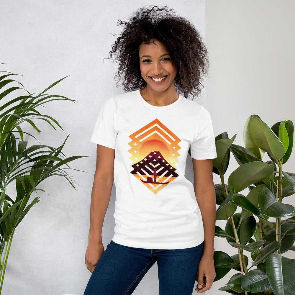 Geometric Sunset Half Sleeve T-Shirt