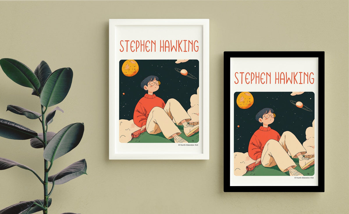 Stephen Hawking Framed Poster — back view