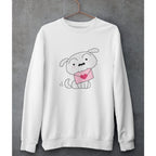 Shiro With Letter Unisex Sweatshirt — White
