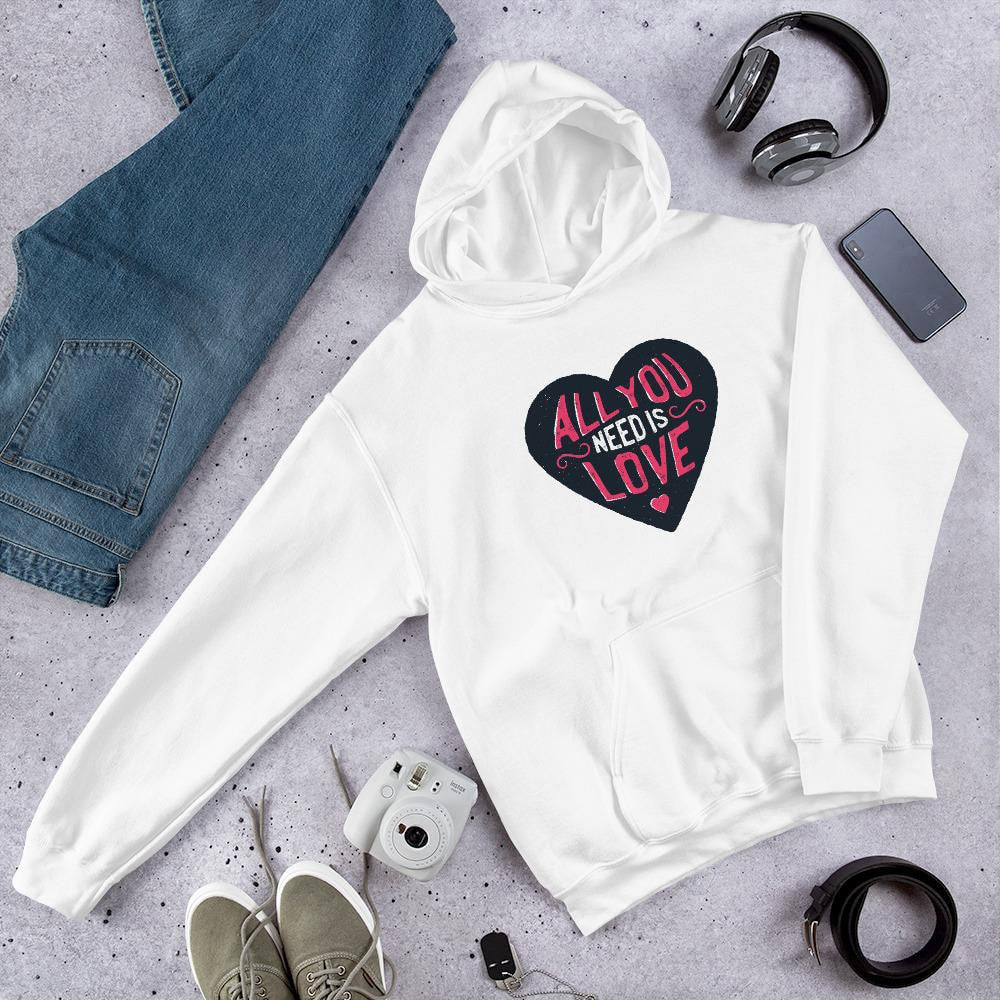 All You Need Is Love graphic hoodie – Fourth Dimension Club