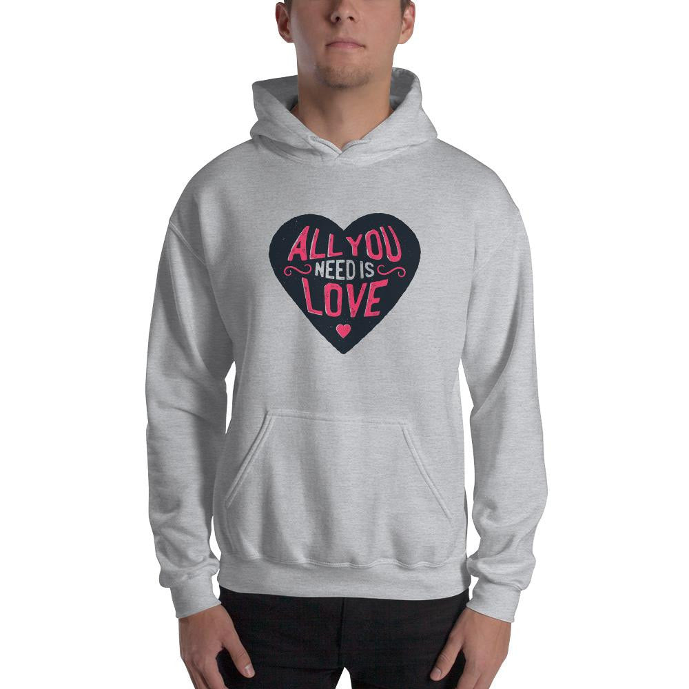 All You Need Is Love Unisex Hooded Sweatshirt — detail view 2
