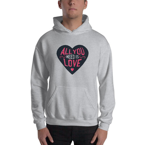 All You Need Is Love Unisex Hooded Sweatshirt — detail view 2