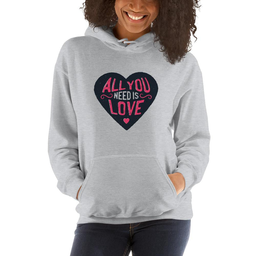 All You Need Is Love Unisex Hooded Sweatshirt — detail view 3