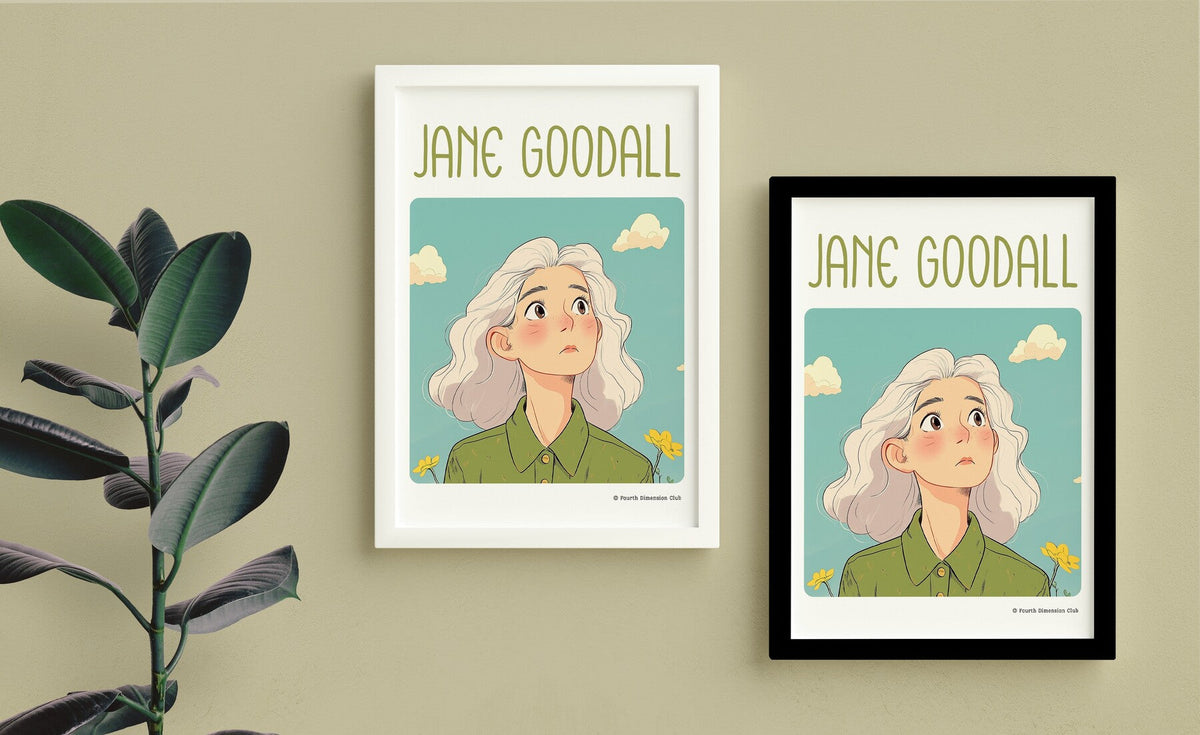 Jane Goodall Framed Poster — back view