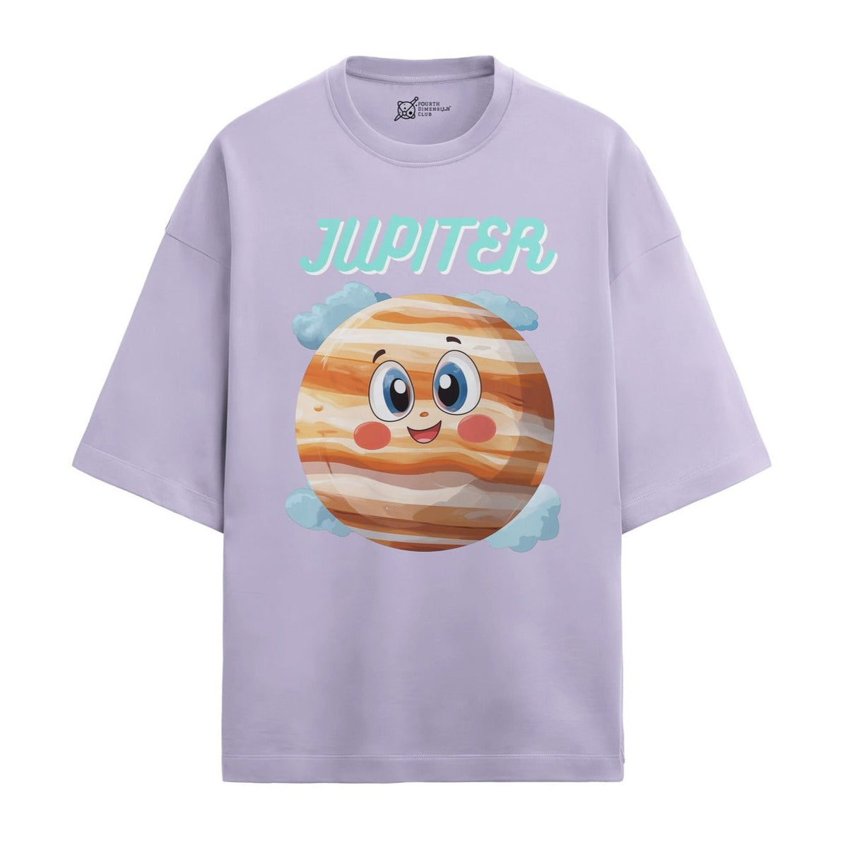 French terry oversized t-shirt with Jupiter print